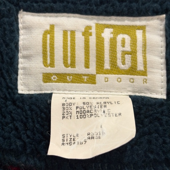 Duffel Outdoor Vintage Sweater Large Gold Buttons Cottagecore Knit Tapestry - Picture 2 of 7